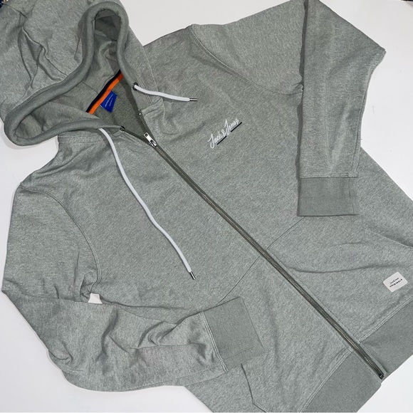 Jack & Jones Other - Jack & Jones Burnout Green Hoodie Zippered Sweatshirt Jacket Large